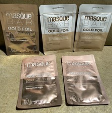 Masque Bar Various Gold Foil Face Masks Lot of 5