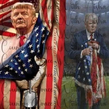 20oz Skinny Tumbler Sublimation Transfer Print Trump USA Ready To Press