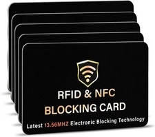  Rfid Blocking Cards - 5 Pack, Contactless Nfc Debit Credit Card Passp