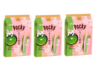 Pocky Sakura Matcha   Spring Limited   Japanese Green Tea Snack   3 Box Set