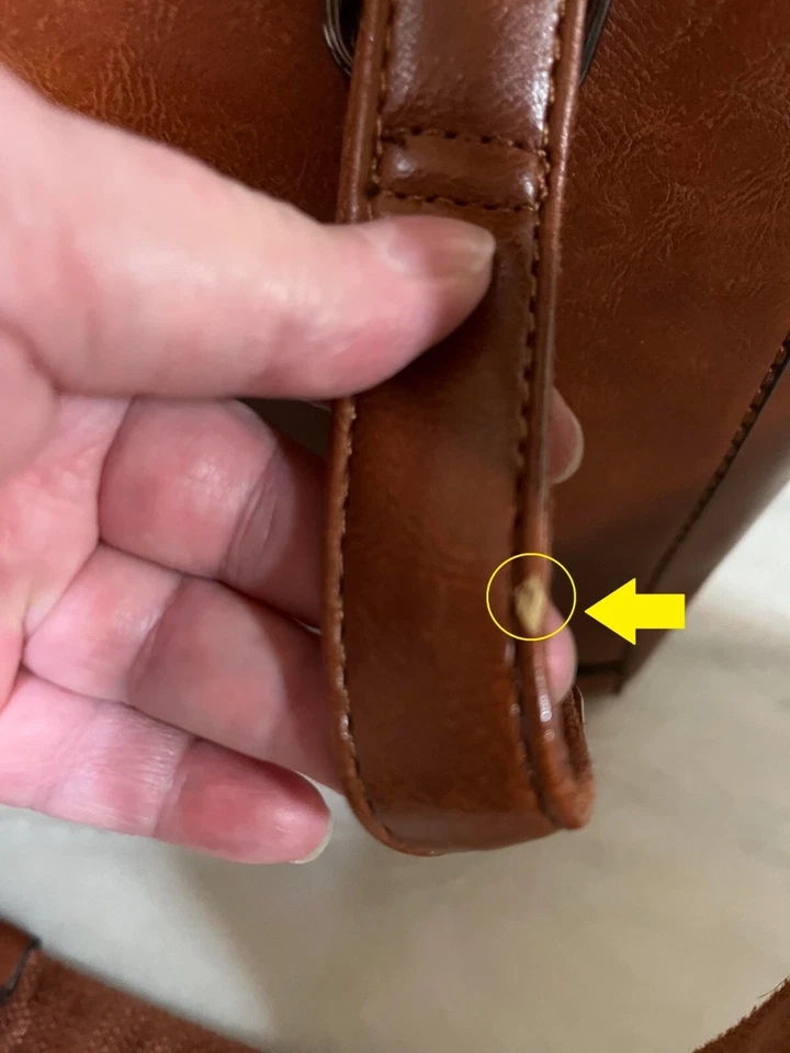 Wink Canguro Moda Bolso de Hombro Mochila Cuero Mujeres Mochila Coñac Foto 4 de 4