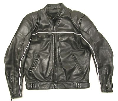 Men's Black Leather Cafe Racer Motorcycle Biker Jacket 