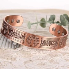 Copper Magnetic Therapy Bracelet - Tree of Life Design for Pain Relief  Energy