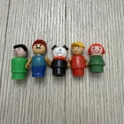 Vintage Fisher-Price Little People Figures Lot 5 Boy Girl Dog Toy Hong Kong