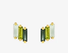 SUZANNE KALAN Amalfi Green Ombre Studs~14k Rose Gold~NWOT~$605 Retail