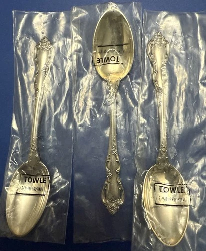 Towle Sterling Spanish Provincial Teaspoon SET of 3 Unused 6” Vintage 1967