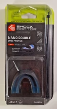 NEW Shock Doctor Nano Double Low Profile Mouth Guard Carbon Adult 11+