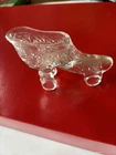Vintage Fenton Clear Glass Roller skate Shoe Daisy & Button  No Damage 4 inch