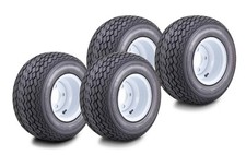4 Wanda Golf Cart Tire Wheel 18x8.5-8 4-ply W4 Lugs On 4 White Rim 14120
