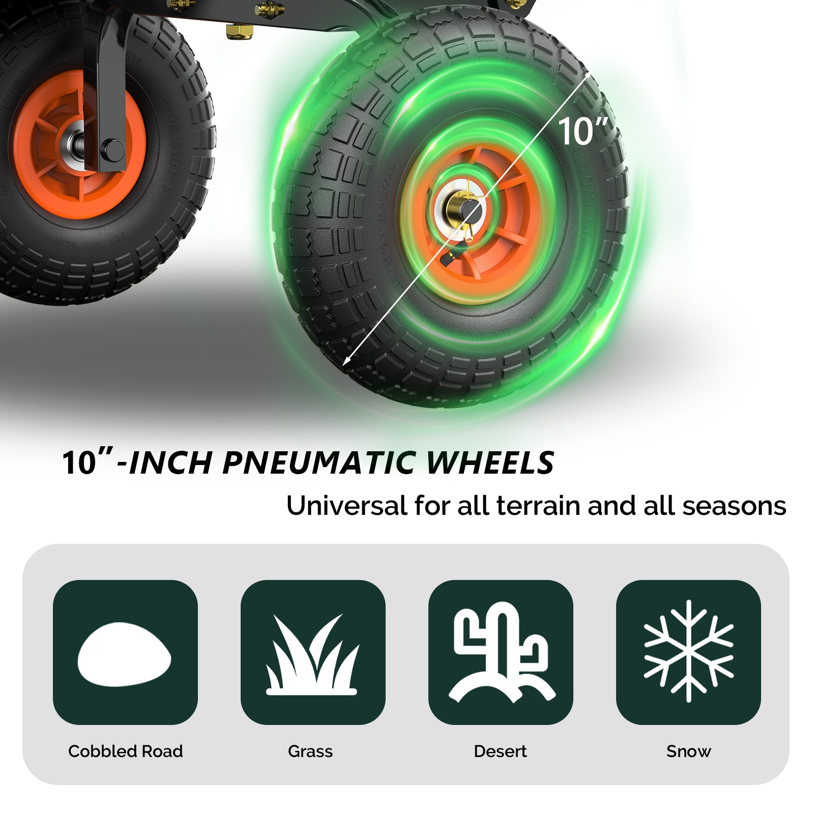 440lbs Poly Garden Cart Dump Wagon, Heavy Duty,4 Wheel Wheelbarrow