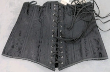 NWT Women's Black Corset Steel Boned Long Torso Hourglass Body Shaper 3XL