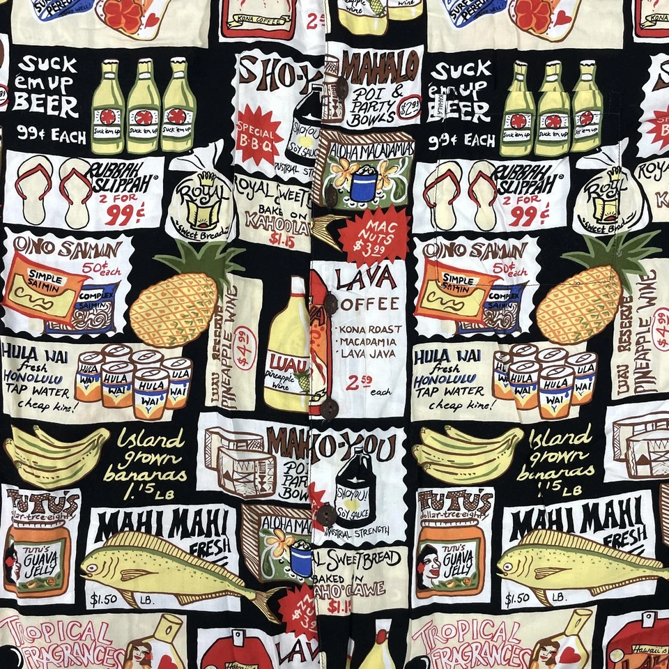 Camisa De Colección Kahala John Severson Para Hombres Grande Negra Hawaiana Aloha Rayón Estampado Surf Foto 4 de 4