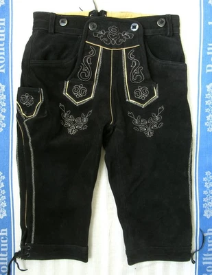 BESTICKTE SCHWARZE KNIEBUNDHOSE - PCP/AZO-FREI - BW 42 - 45 cm - GR. 48 - Bild 1 von 3
