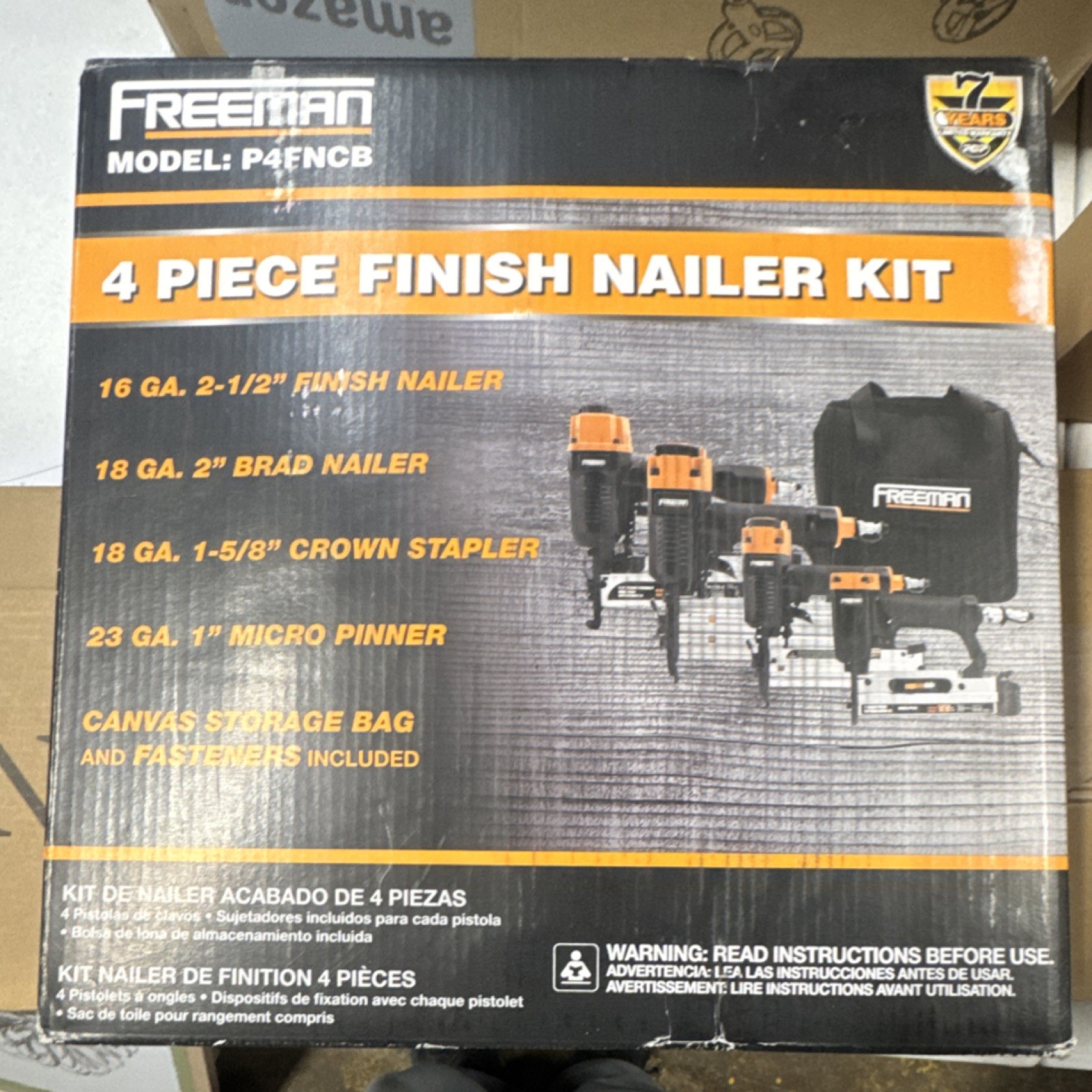 Freeman P4FNCB 4 Piece Finish, Brad, Crown Stapler, Micro Pinner Nailer Kit