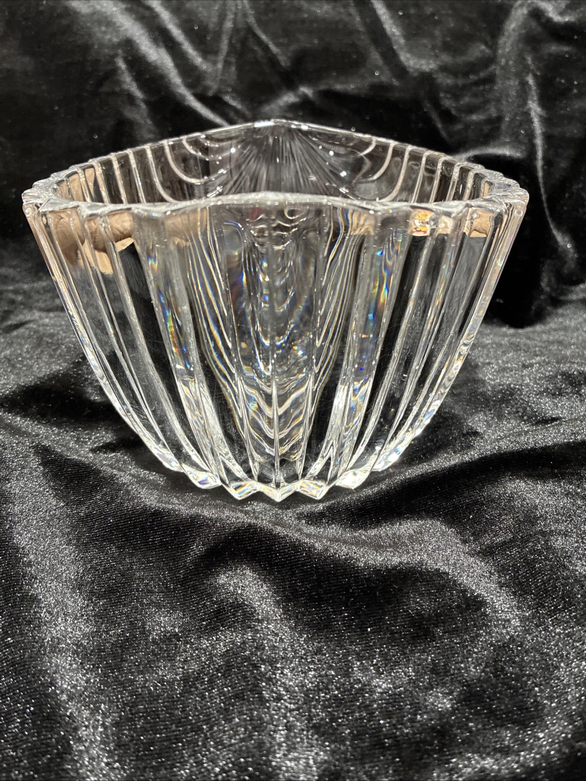 Villeroy & Boch Platano 24% Lead Crystal 5.75”x4” Shell Shaped Bowl 1980s
