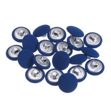 20pcs Fabric Cloth Covered Button 15mm Metal Round Sewing Buttons, Deep Blue