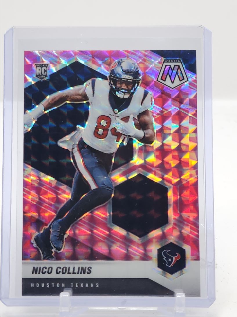 NICO COLLINS 2021 MOSAIC ROOKIE CAMO PINK PRIZM TEXANS #330 RC Q1556