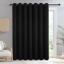 Black Blackout Sliding Door Curtains 84 Inch 100W x 84L Pack of 1 ,
