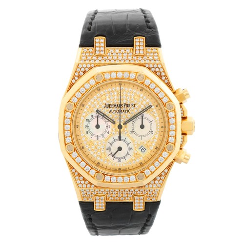 Audemars Piguet Royal Oak Chronograph 26068BA.ZZ.D08 Pave 18k Yellow Gold Watch