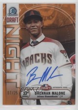 2019 Bowman Draft Chrome Night Orange Refractor 7/25 Brennan Malone Auto a8r