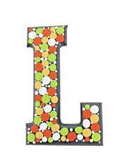 Dot Painted Wood Letter-L