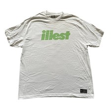 Illest White T-shirt Green Block Lettering Made In Usa Car Streetwear Men Xl Illest White T-shirt Green Block Lettering Made In Usa Car Streetwear Men Xl