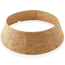 OPEN BOX - Water Hyacinth Christmas Tree Collar, Large Christmas Tree Cover 42"