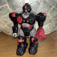Hap-P-Kid Toy Robot 7" Black And Red - Electronic Walking Action Eyes Light up