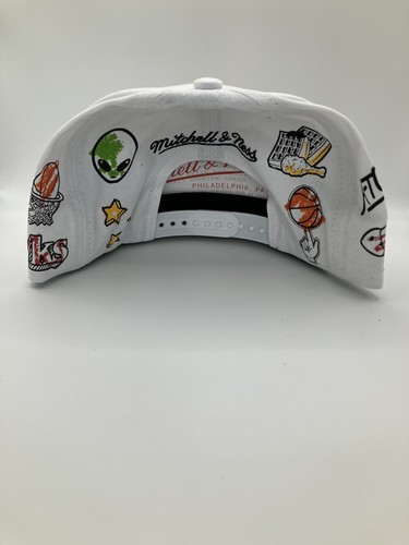 Offizielle Mitchell & Ness NBA Atlanta Hawks handgezeichnete AOP Snapback Mütze, Kappe, neu - Bild 3 von 5
