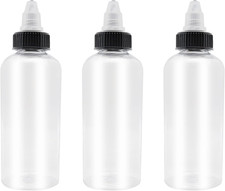 3 Pcs Dispensing Bottles, 8oz Plastic Boston Squeeze Bottles with Twist Top Cap