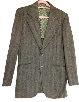 Vintage Harridge Row At Bond s 100% Pure Wool  Herringbone Men s Suit Jacket