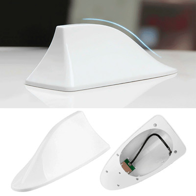 Pearl White Shark Car Fin Roof Antenna Radio FM/AM Signal Aerial Accessories