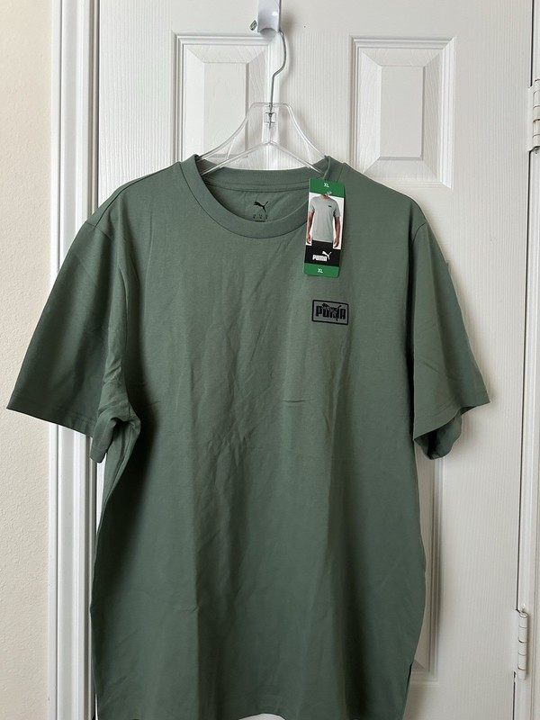 Puma Men’s Crew Neck T-Shirt Size XL Olive Green New With Tags