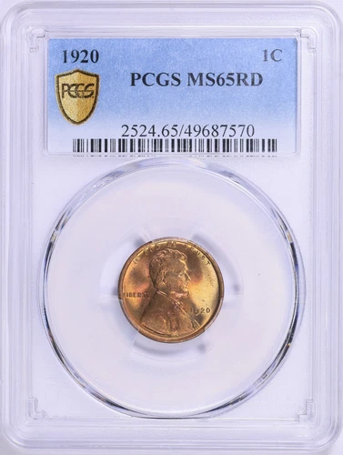 1920 Lincoln Cent PCGS MS65 RED
