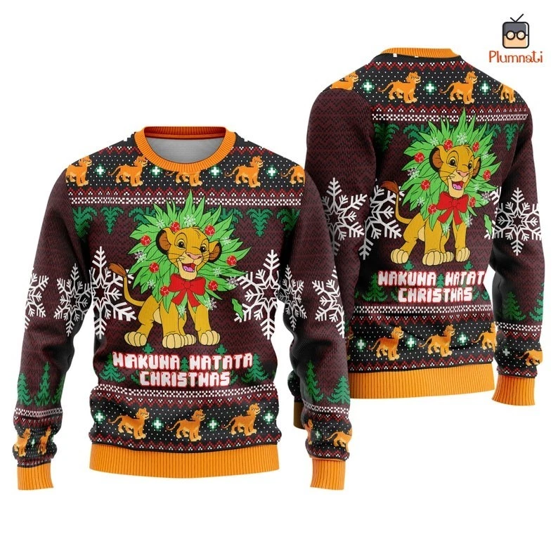 Disneyland The Lion King Ugly Sweater, Simba Lion King Ugly Christmas Sweatshirt