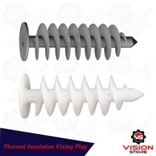 Thermal Insulation Fixing Plugs Spiral Anchor Styrofoam Dowels White & Grey