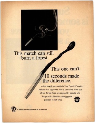 Smokey Bear Ad Council 1967 Magazine Ad Forest Fire Prevention PSA Print AD040