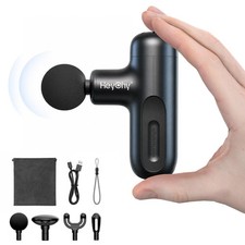 Super Mini Massage Gun Deep Tissue Portable Muscle Massager, Black 4 Heads ...