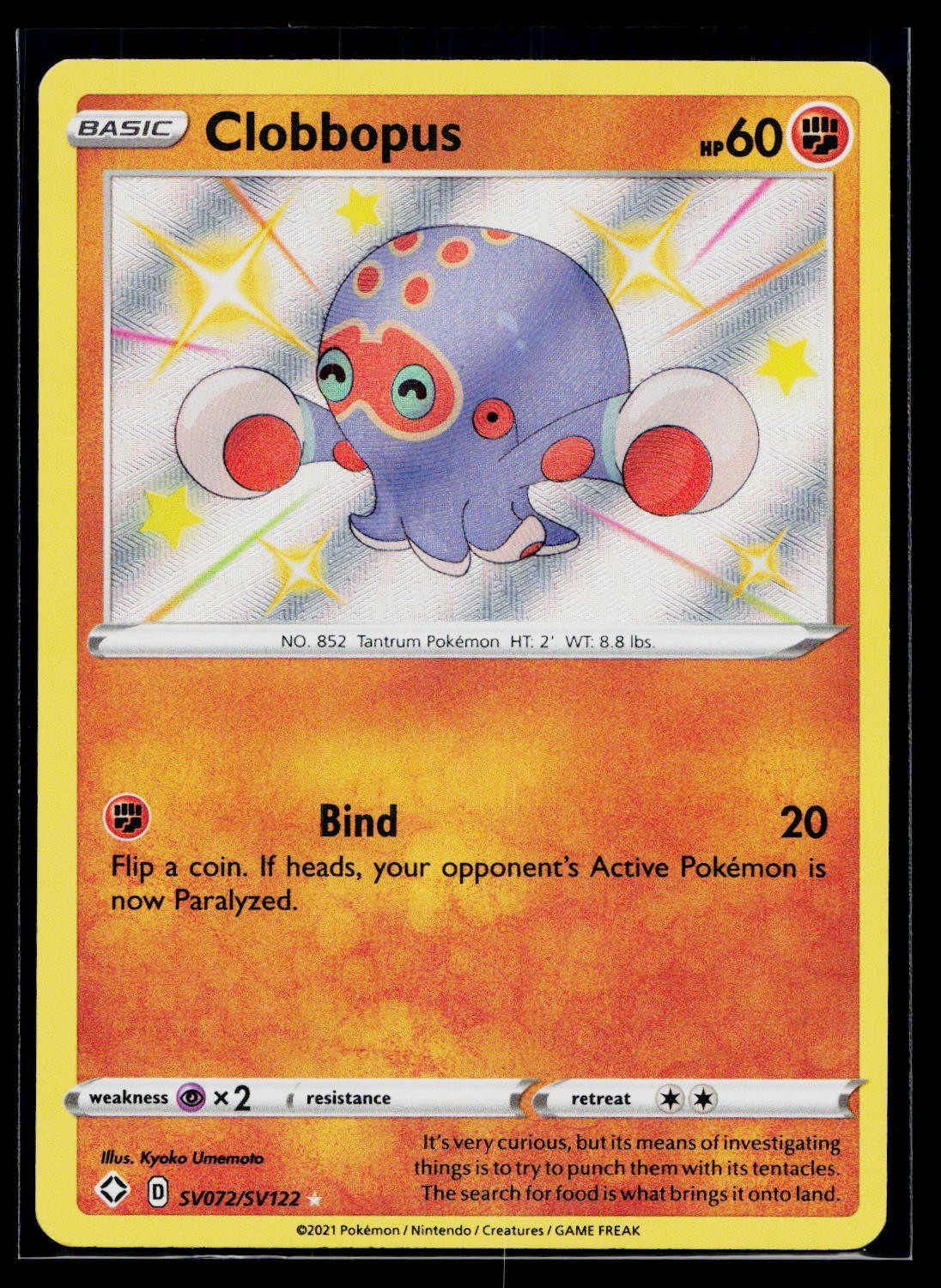 Clobbopus #SV072/SV122 Shining Fates: Shiny Vault Shiny Holo Rare Near Mint +