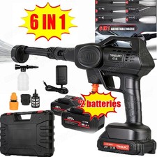 2 Akkus + 300Bar Akku Hochdruckreiniger Auto Mobiler Druckreiniger Spritzpistole