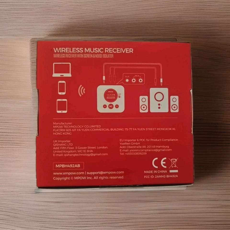 Mpow - Receptor de música inalámbrico (con pantalla y aislador de ruido) MPBH492A Foto 2 de 3