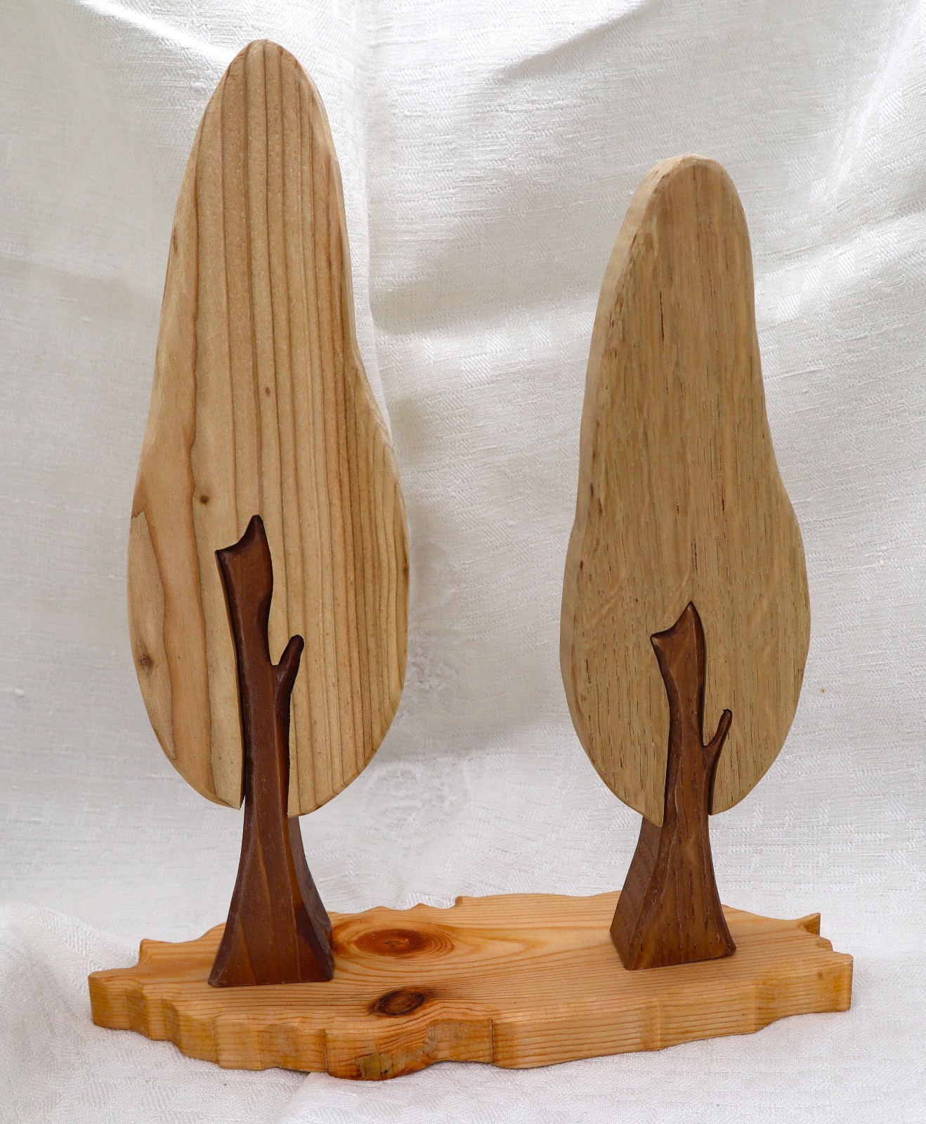 Duo d'Arbres décoratifs en bois idée cadeau écoresponsable pour pendaison de crémaillère