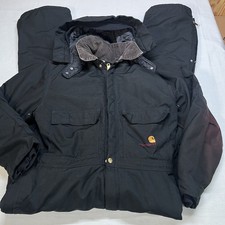 Vintage Carhartt Coveralls 44 Tall X03 BLK Yukon Arctic Canvas Insulated Quilted