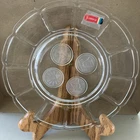 Vintage Fostoria Glass Co. Clear Glass 8 inch Plate "Coin Pattern"