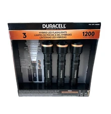 Duracell Durabeam ULTRA HYBRID LED Flashlights Rechargeable & AAA Batteries 3 Pk