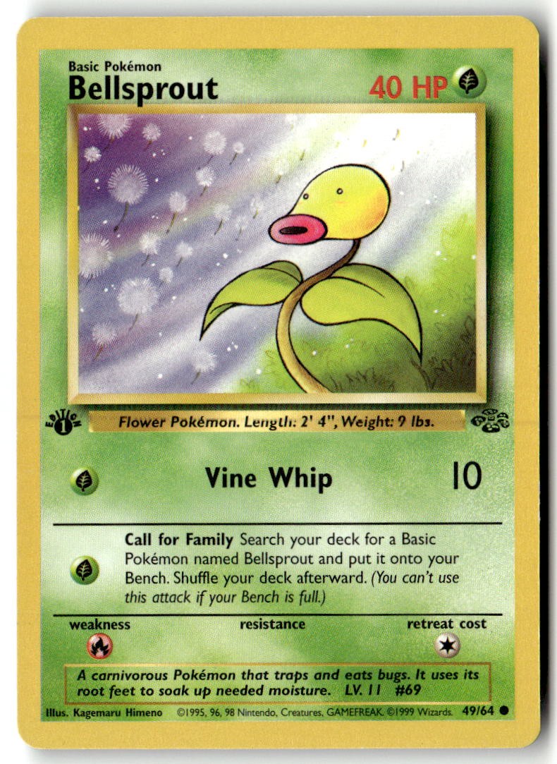 Bellsprout 49/64 1st Edition - Jungle - PTCG - LP