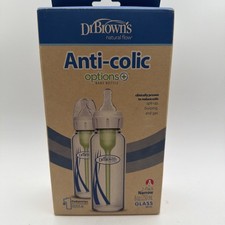 Dr. Brown's Natural Flow Anti-colic Options Narrow Glass Baby Bottle 2 Pack