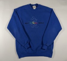 Vintage Walt Disney World Blue Rainbow Crewneck Sweatshirt Mickey Mouse Medium M