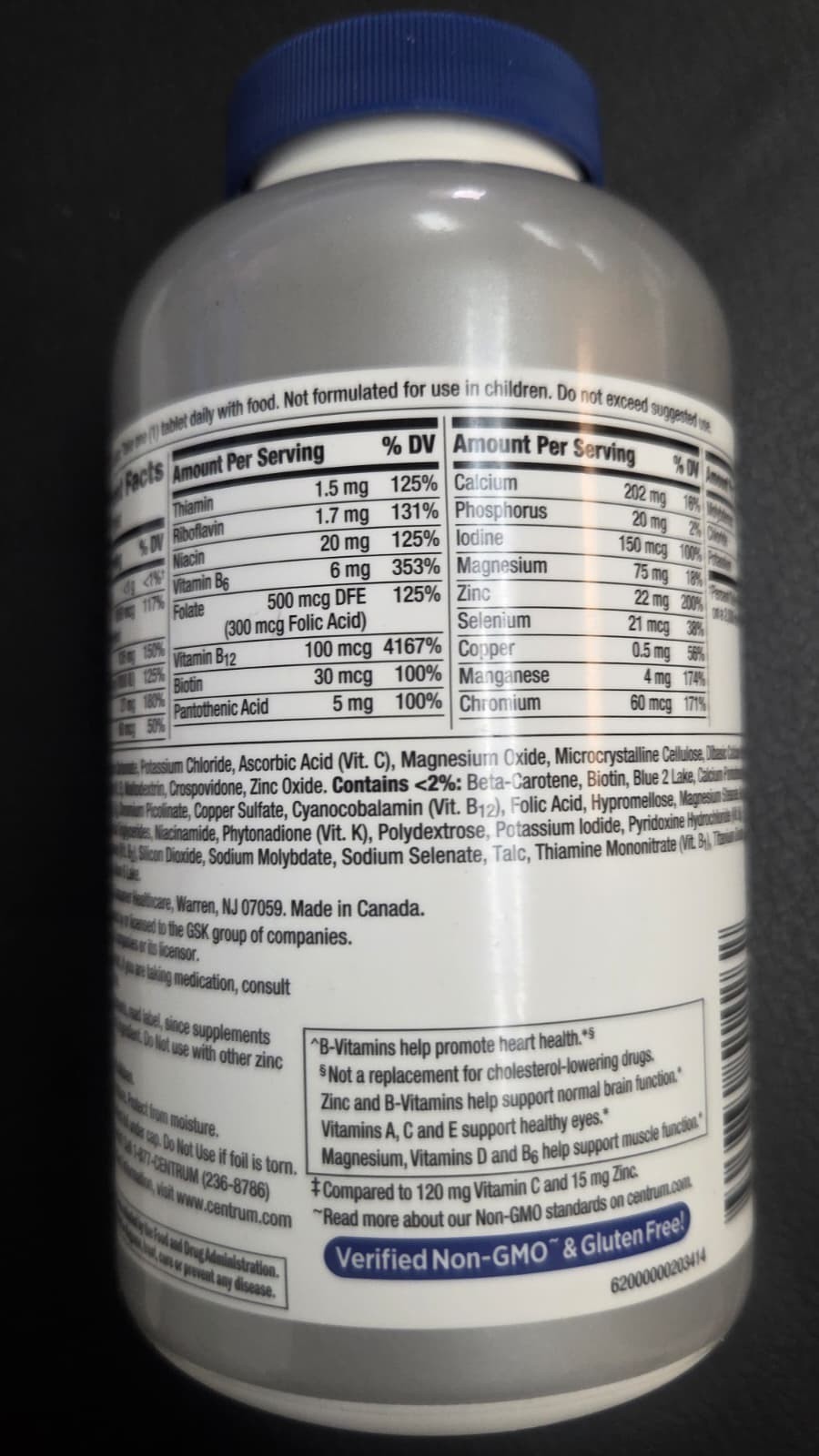 CENTRUM SILVER MENS 50+ 275 TABLETS + VITAMIN C & ZINC