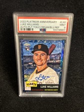 PSA 9 2022 PLATINUM ANNIVERSARY BLUE REFRACTOR AUTO LUKE WILLIAMS ROOKIE RC /99